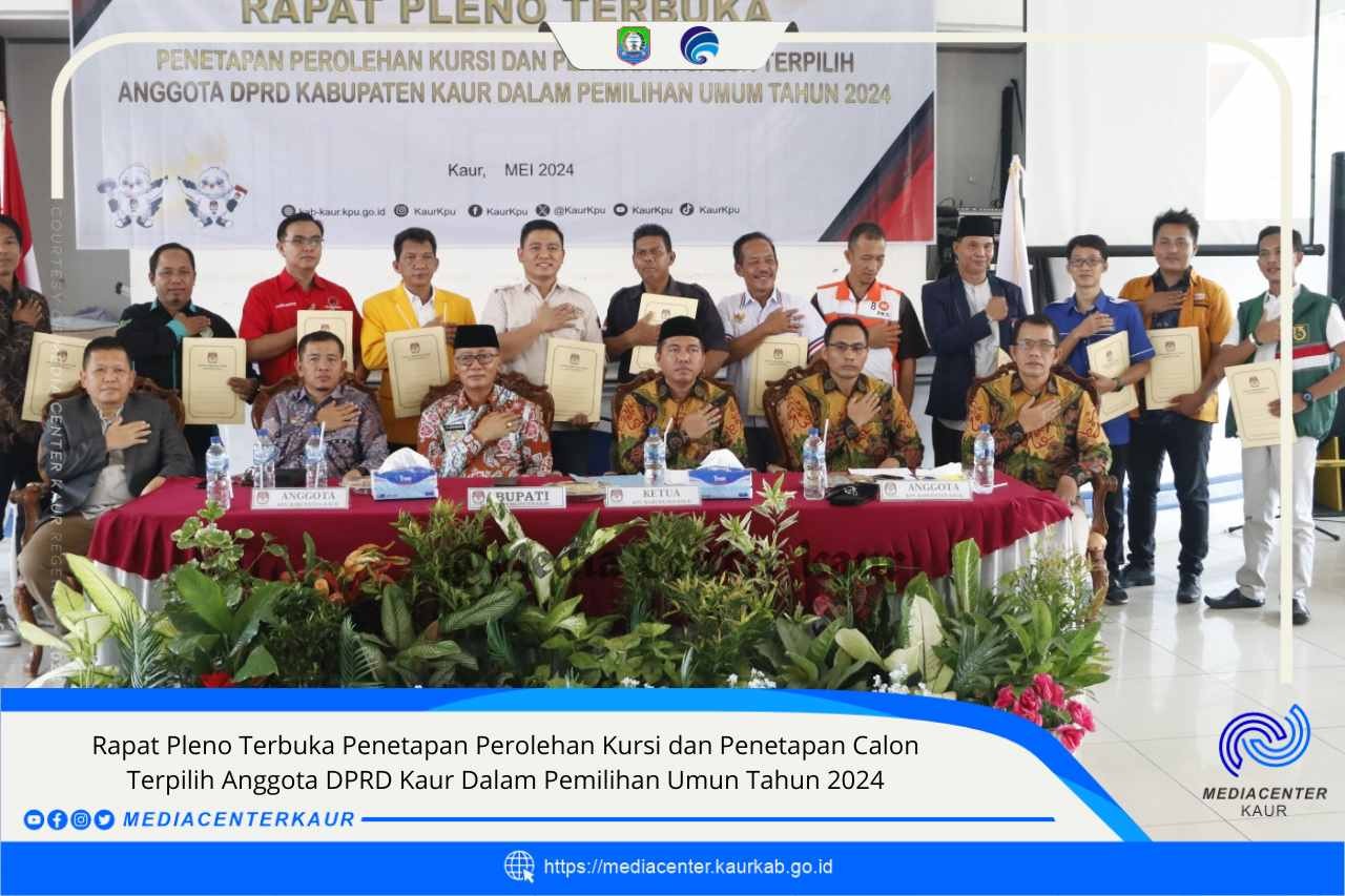 KPU Tetapkan 25 Calon Terpilih Anggota DPRD Kaur 2024-2029, Ini Daftarnya 